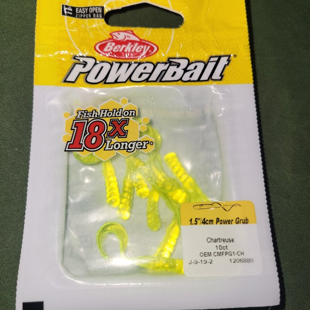 Powergrub Bait in Charteuse BNIP $1 with Purchase